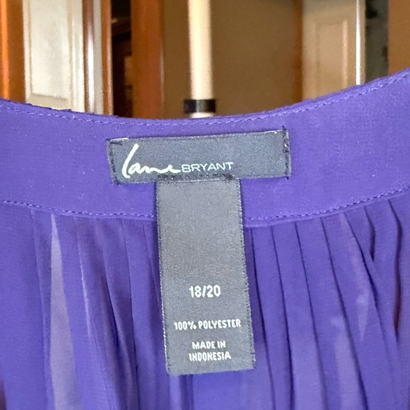 💚3/$25 Lane Bryant Purple Sheer Peasant Blouse 18/20 - Picture 3 of 6